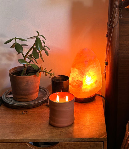 Ceramic Acorns + Apples Candle