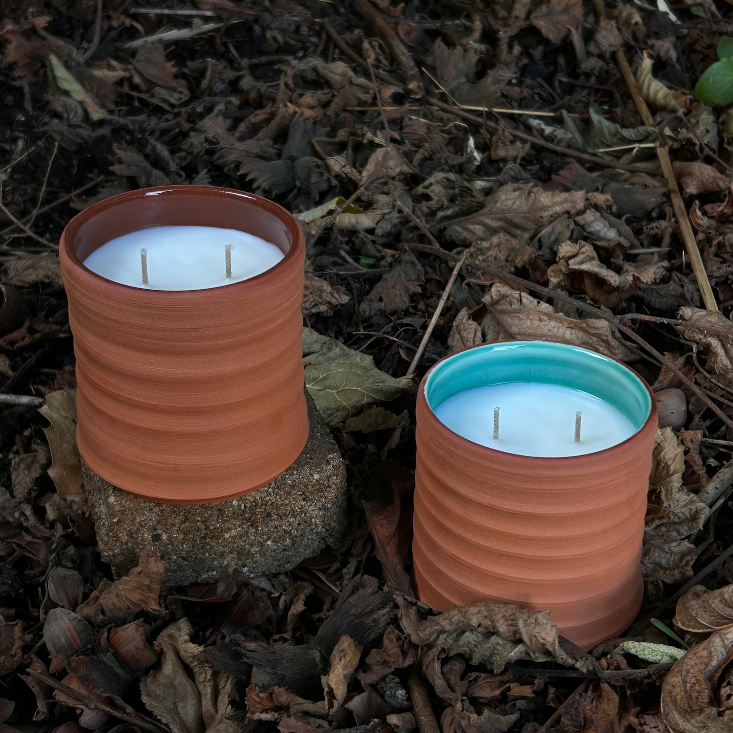 Ceramic Acorns + Apples Candle